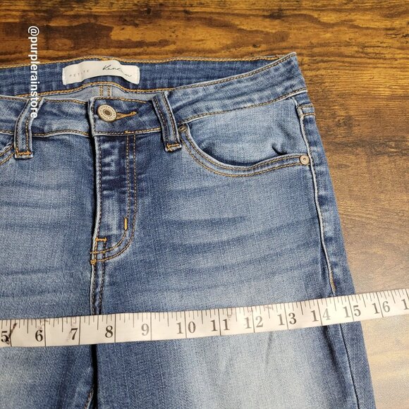 Kancan Jeans 27 P Skinny Mid Rise Raw Hem Medium Light Wash Denim KC8400M - Picture 8 of 13
